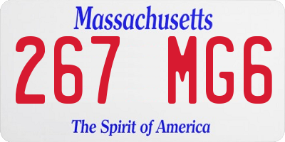 MA license plate 267MG6