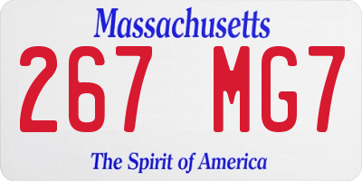 MA license plate 267MG7