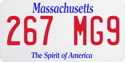 MA license plate 267MG9