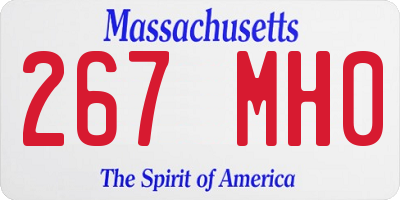 MA license plate 267MH0