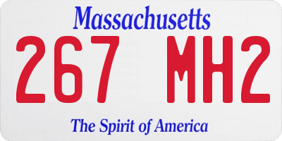 MA license plate 267MH2