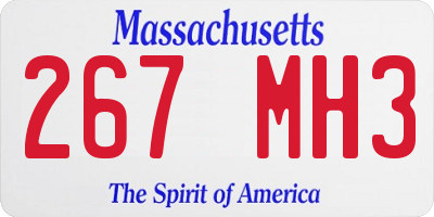 MA license plate 267MH3