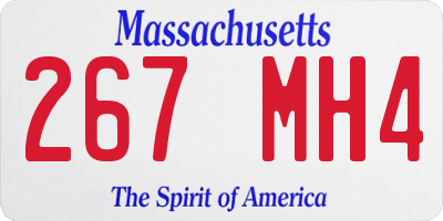 MA license plate 267MH4