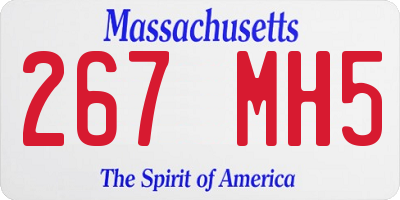 MA license plate 267MH5