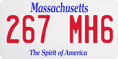 MA license plate 267MH6