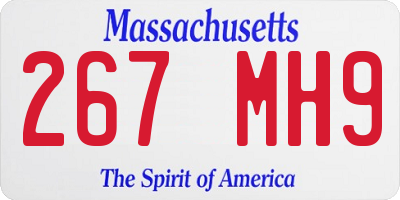 MA license plate 267MH9