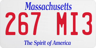 MA license plate 267MI3