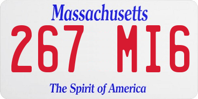 MA license plate 267MI6