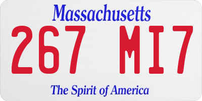 MA license plate 267MI7