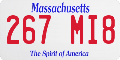 MA license plate 267MI8