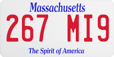 MA license plate 267MI9