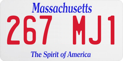 MA license plate 267MJ1