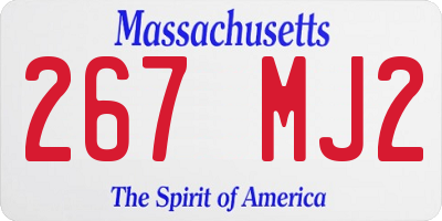 MA license plate 267MJ2