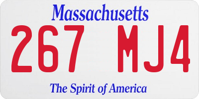 MA license plate 267MJ4