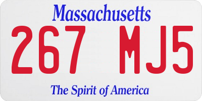 MA license plate 267MJ5