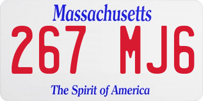 MA license plate 267MJ6