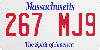 MA license plate 267MJ9