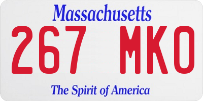 MA license plate 267MK0
