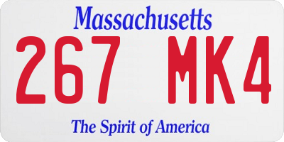 MA license plate 267MK4