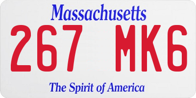 MA license plate 267MK6