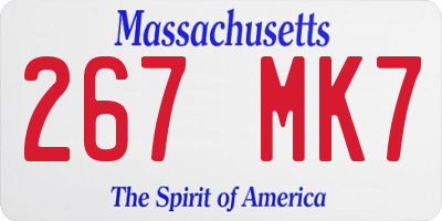 MA license plate 267MK7