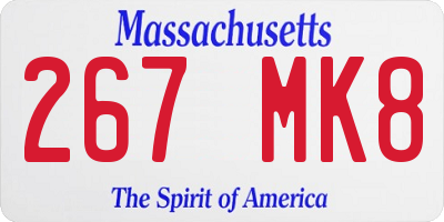 MA license plate 267MK8