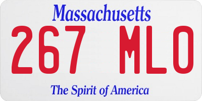 MA license plate 267ML0