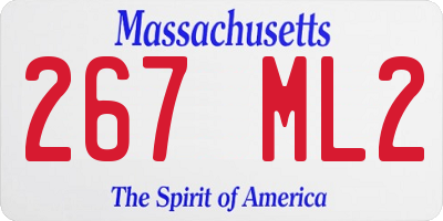 MA license plate 267ML2