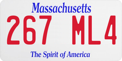 MA license plate 267ML4