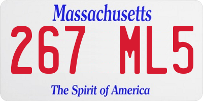MA license plate 267ML5