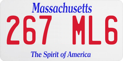 MA license plate 267ML6