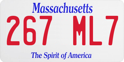 MA license plate 267ML7