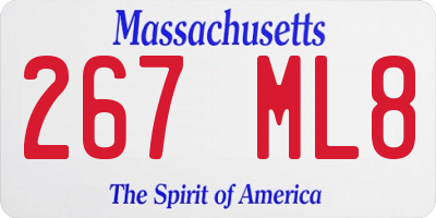 MA license plate 267ML8