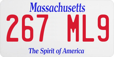 MA license plate 267ML9