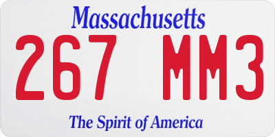 MA license plate 267MM3