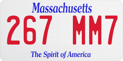 MA license plate 267MM7
