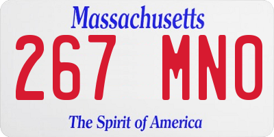 MA license plate 267MN0