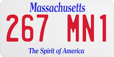 MA license plate 267MN1