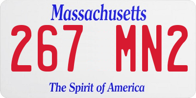 MA license plate 267MN2