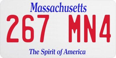 MA license plate 267MN4