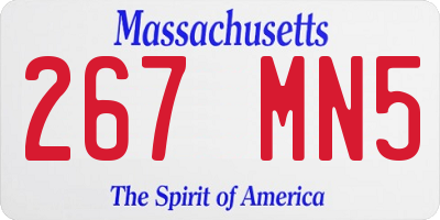 MA license plate 267MN5