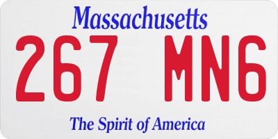 MA license plate 267MN6