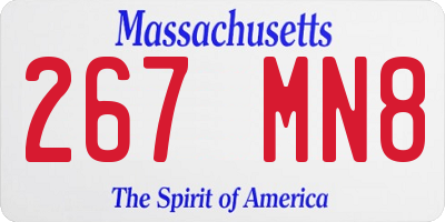 MA license plate 267MN8