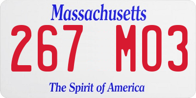 MA license plate 267MO3