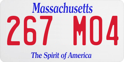 MA license plate 267MO4