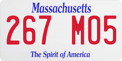 MA license plate 267MO5