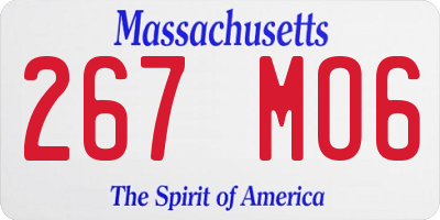 MA license plate 267MO6