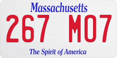 MA license plate 267MO7