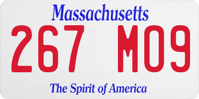MA license plate 267MO9