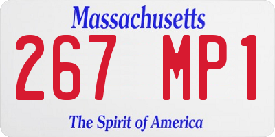 MA license plate 267MP1